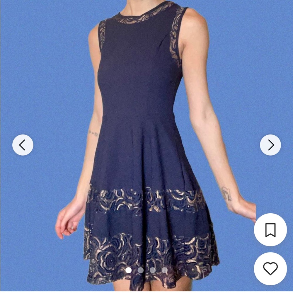 Miami Brand Gold and Navy Dress